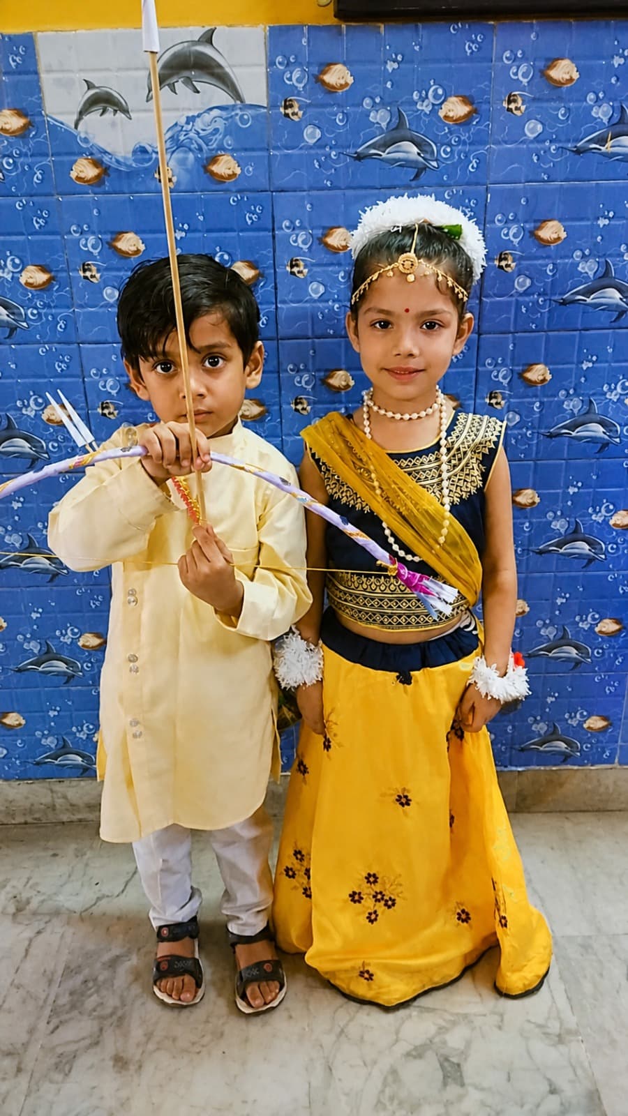 Students in festive school attire
